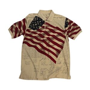 Patriotic Flag Print Polo Shirt